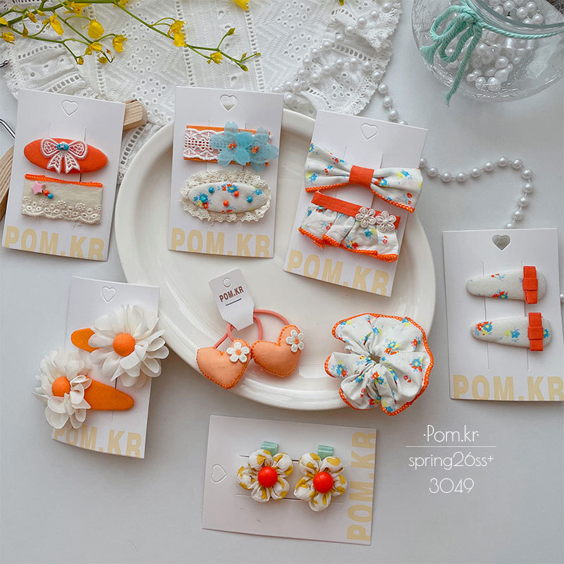 Nueva primavera hecho a mano paño pequeña flor horquilla niños encaje encaje broche mano dulce bebé accesorios para el pelo