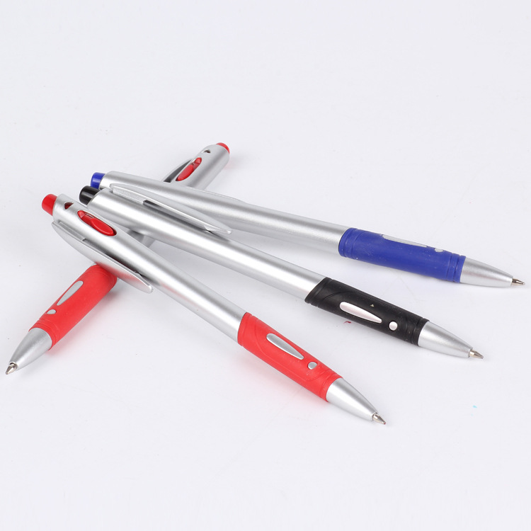 Silver-sprayed ballpoint pen, silver-rod ballpoint pen with LOGO and exclamation mark, plastic ballpoint pen 575S, foreign trade ballpoint pen Specification image