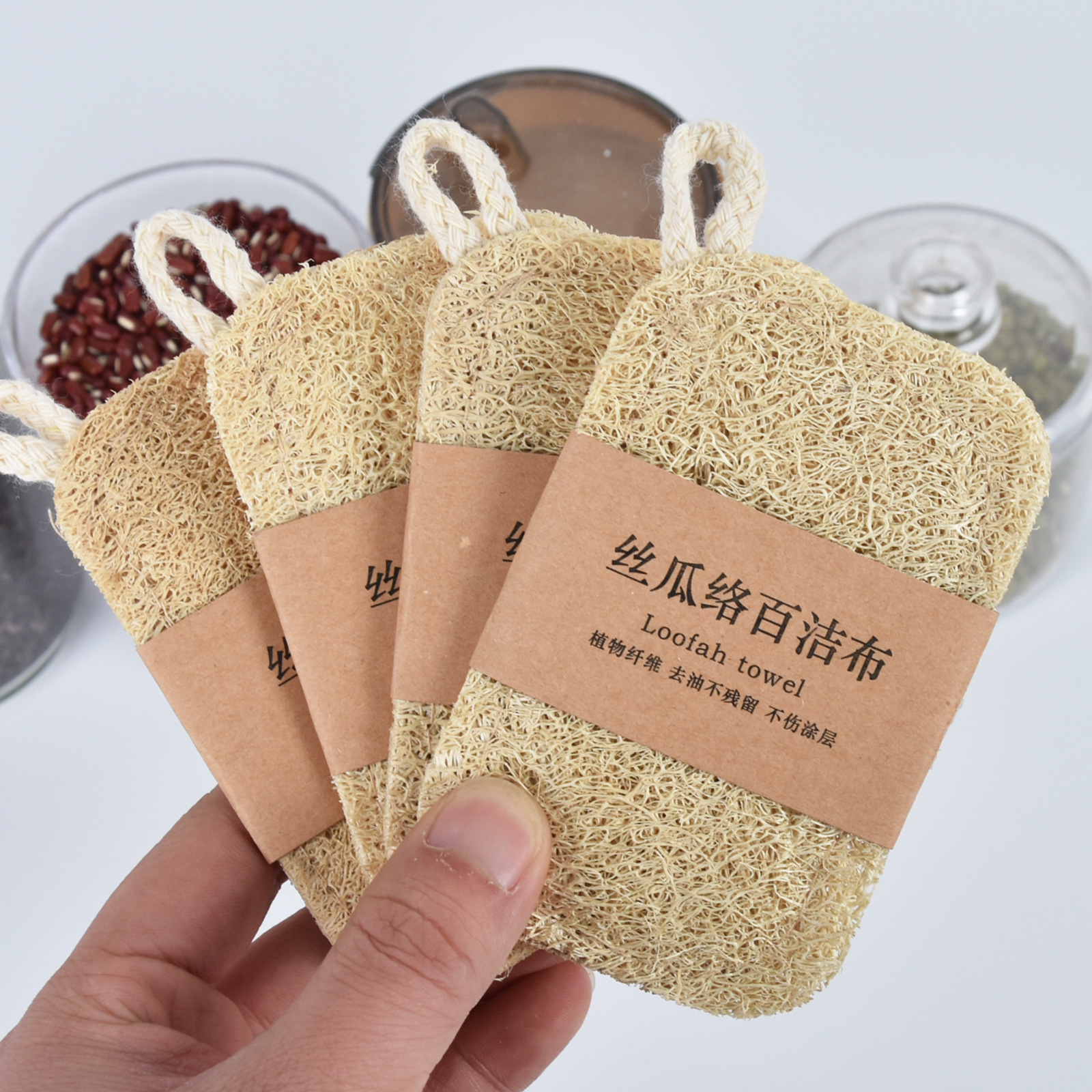 Loofah dishwashing brush, loofah grated loofah pulp, loofah dishwashing towel, rag brush, loofah dishwashing magic tool