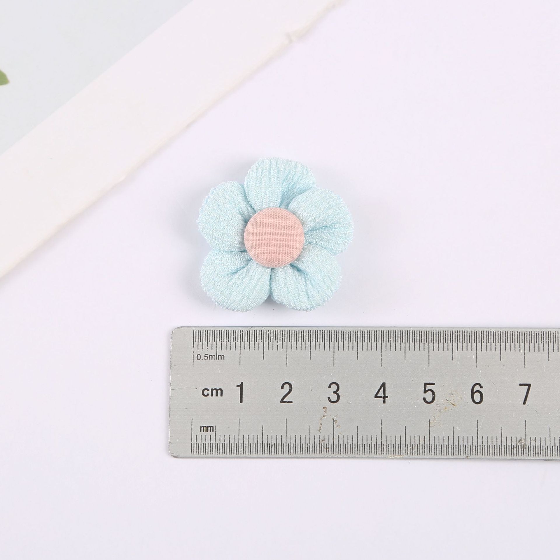 Pleated, colorful five-petal flower, fresh and simple Korean-style DIY shoes, hats, headwear, clothing, socks, bags, bows, clothing accessories Application Scenario