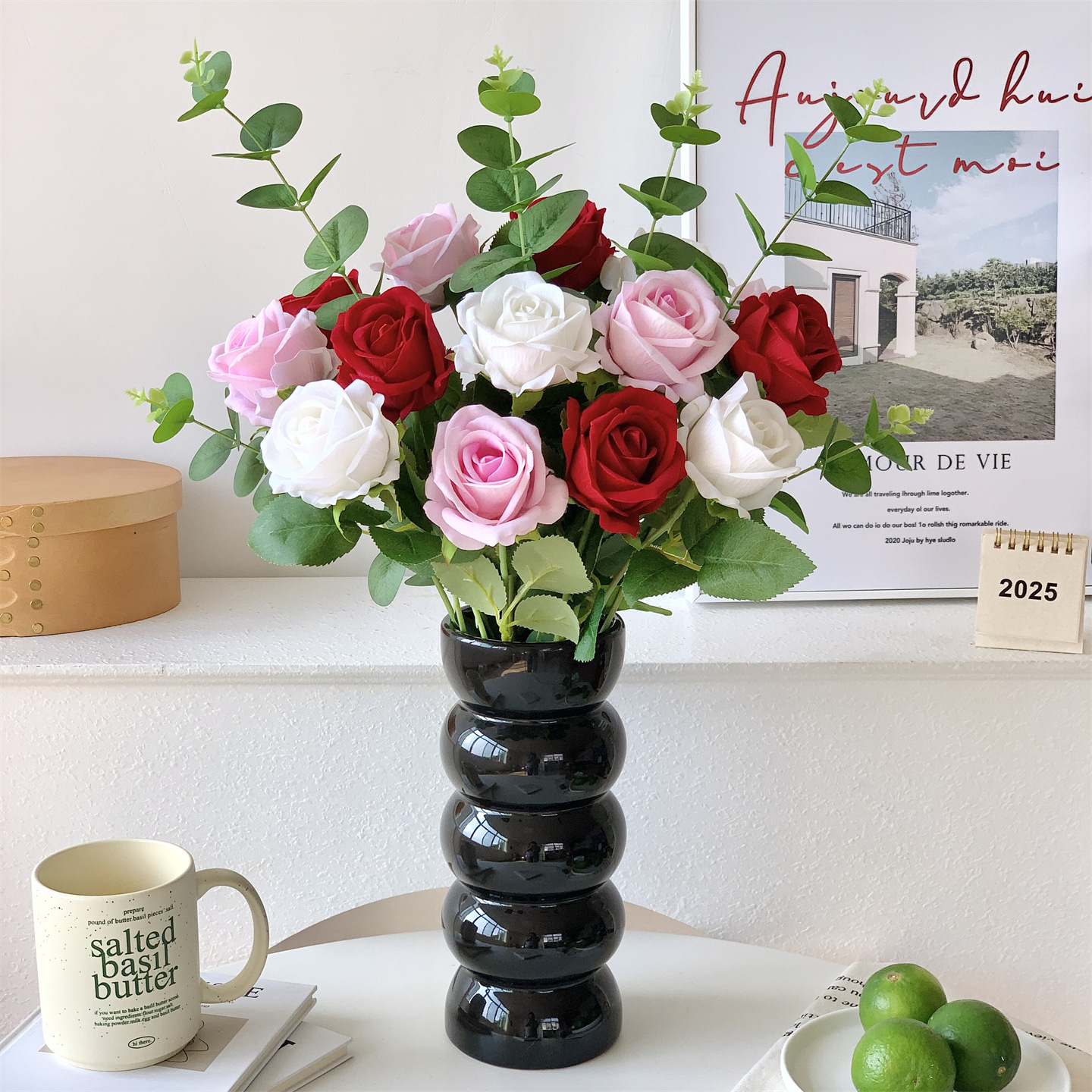 仿真花DIY发饰配件/仿真花/5朵塑膠花/假花/假花批发产品图