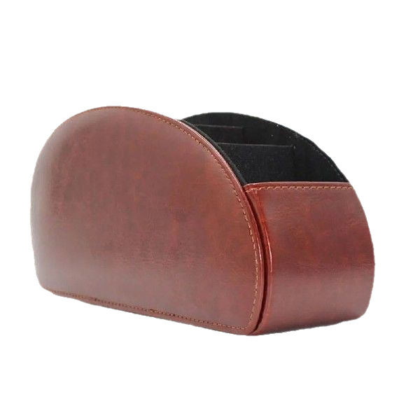 Leather storage rack with compartments, home leather storage rack, remote control stand, box tray, desktop organization Item Picture