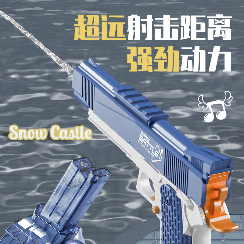 Cross-border 1911 Water gun with Light, Fully automatic Glock Electric Children's Water Splashing Festival Toy, male electric continuous firing Specification image
