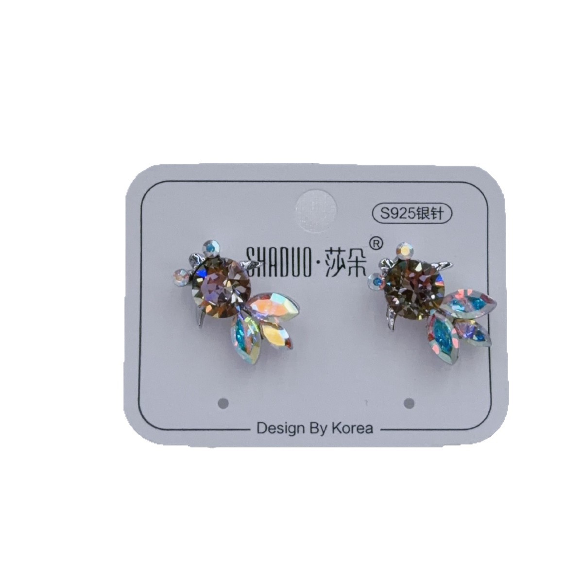 饰品/耳钉/耳饰/精致款纯银小耳钉/珍珠白底实物图