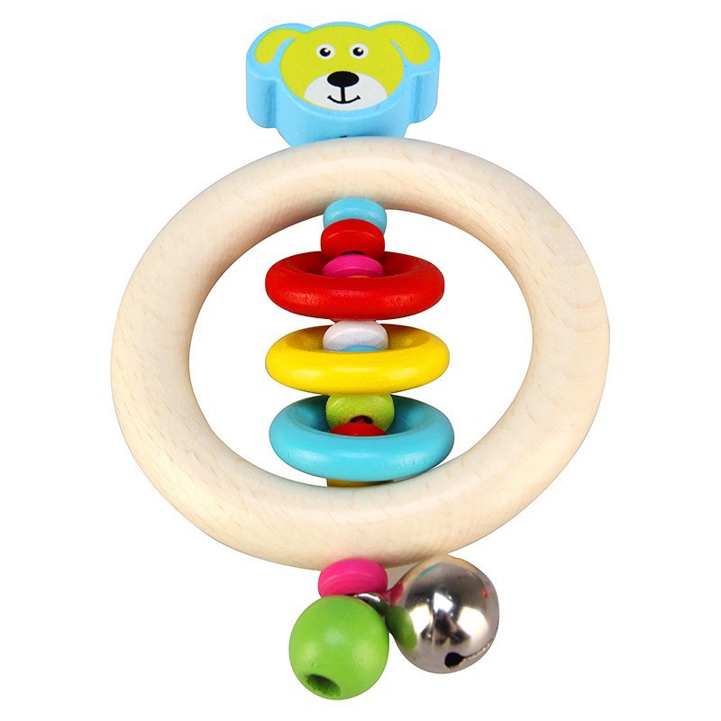 Custom-made wooden rattle bed, bell sandhammer, baby toys, 0-1 year old, educational newborn baby comfort toys Item Picture