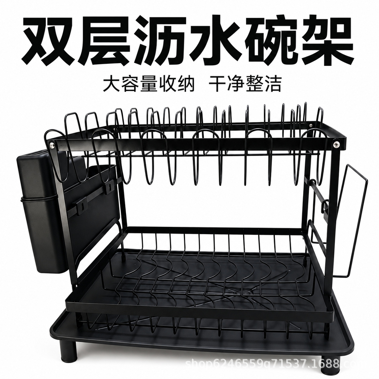 Wholesale of cross-border kitchen dish storage racks, household kitchen countertops, draining racks for bowls, chopsticks and tableware, and storage racks for bowls, plates and chopsticks Application Scenario