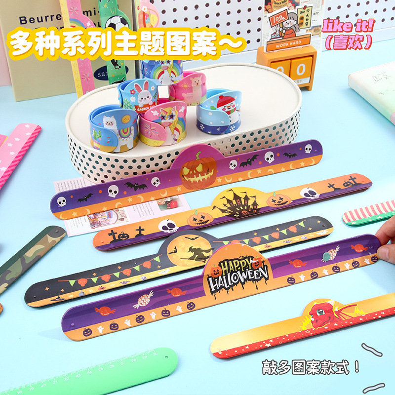 Cross-border bestsellers: Thermal transfer silicone pop rings, Halloween pop rings, Christmas pop rings, children's toy rulers Specification image