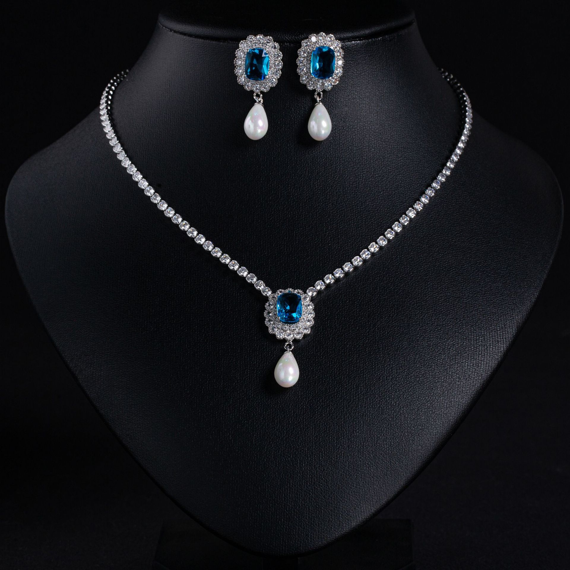 项链/珍珠/天然石项链/珍珠链条女款拼接气质/珍珠项链产品图