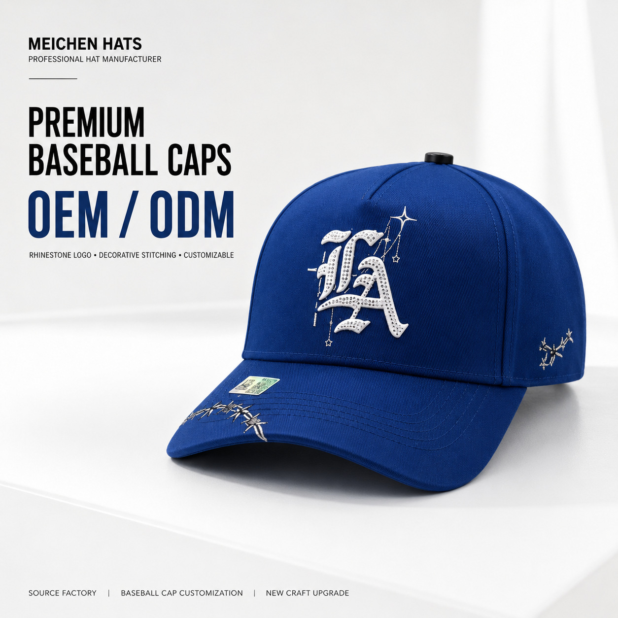 Cross-border baseball caps, sun protection outdoor, men's and women's same style, breathable high-top embroidered logo custom caps, wholesale for export