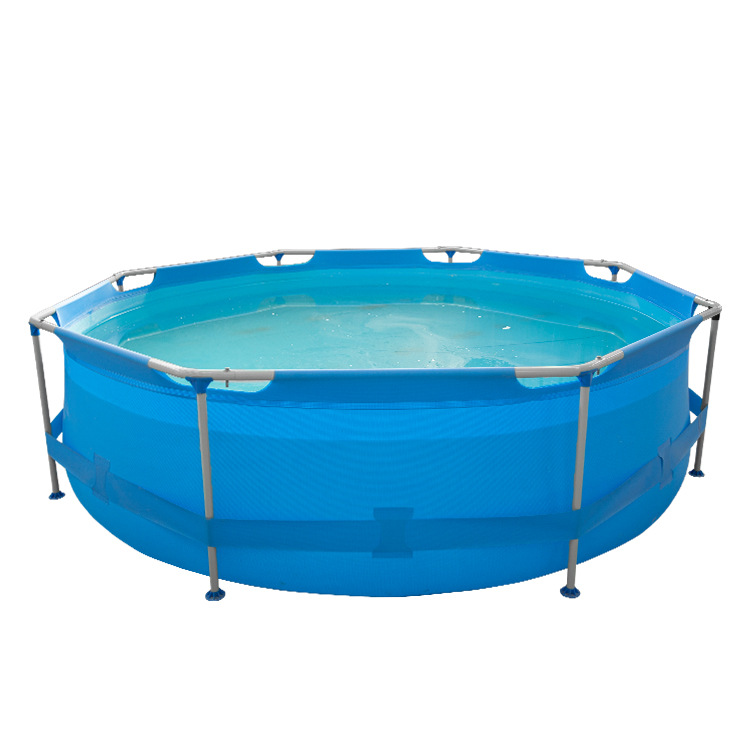 家用儿童游泳池小型组装移动支架帆布水池户外加厚防滑便携泳池白底实物图