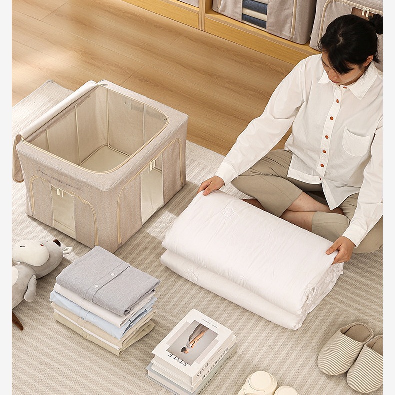 Loulan Baina Box three-door clothing wardrobe organization box, quilt storage box, sweater thickened large-capacity storage box Application Scenario