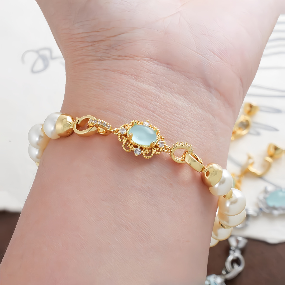 French court retro style single-row necklace clasp connection clasp, natural mother-of-pearl necklace connection clasp, accessory clasp