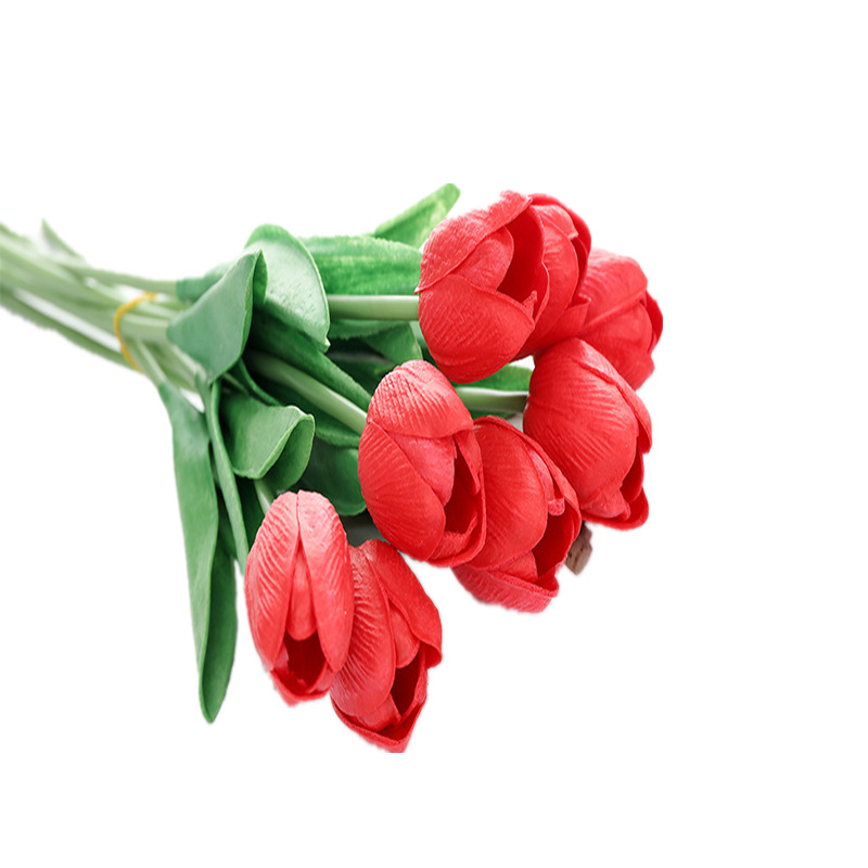 Dove Simulation mini tulip artificial flower home living room decoration flower arrangement material hand feel PU wedding decoration Item Picture