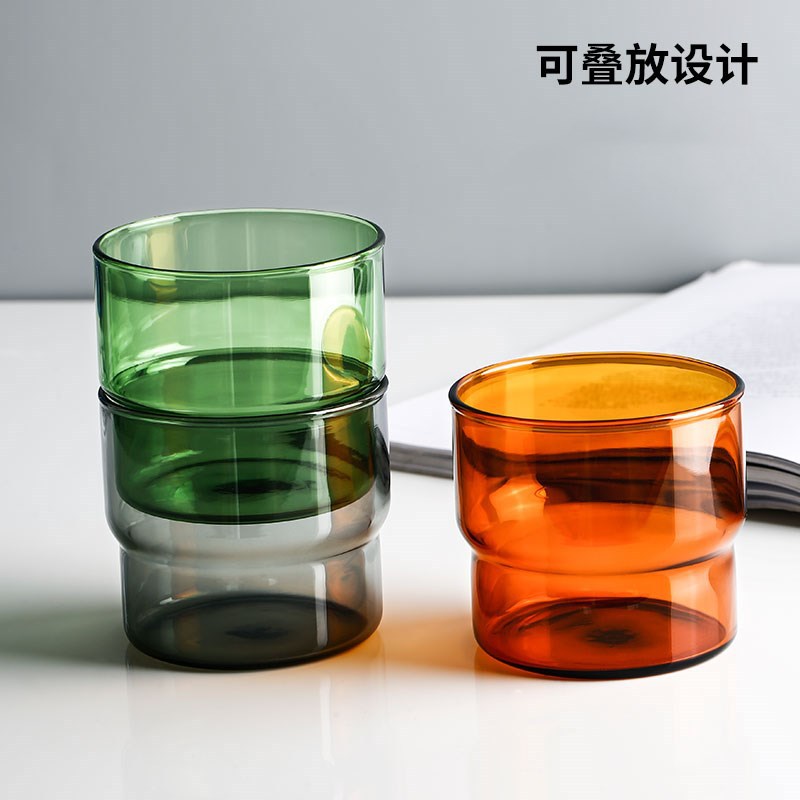 Taza de vidrio de alta borosilicato de color taza de bebida de jugo para el hogar taza de café de oficina taza de agua de vidrio