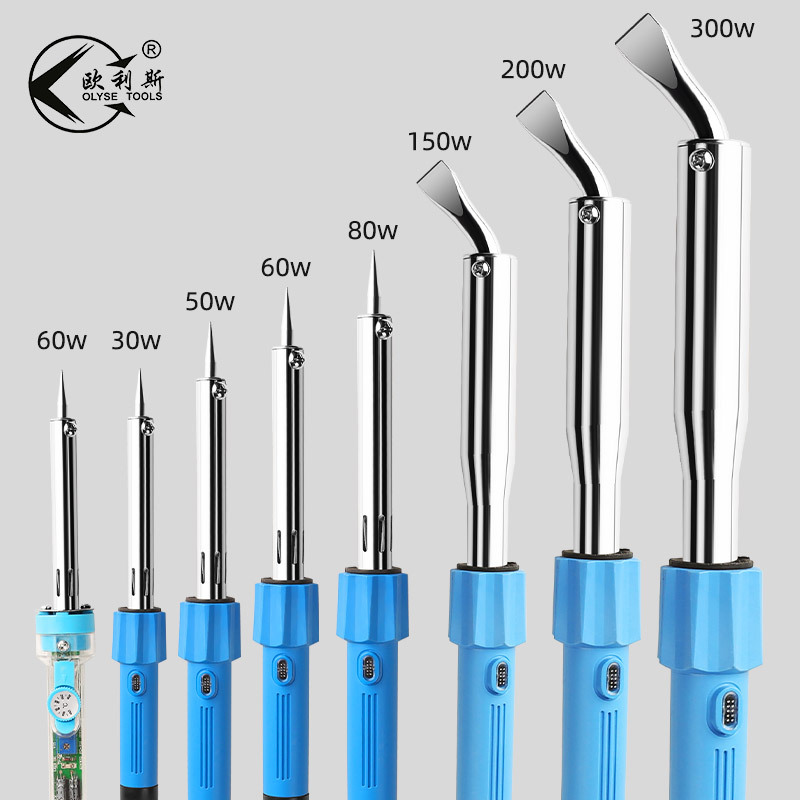 Wholesale soldering irons with pointed and flat nozzles, external heating, adjustable temperature, high-power soldering pens, and household repair soldering tools details Picture