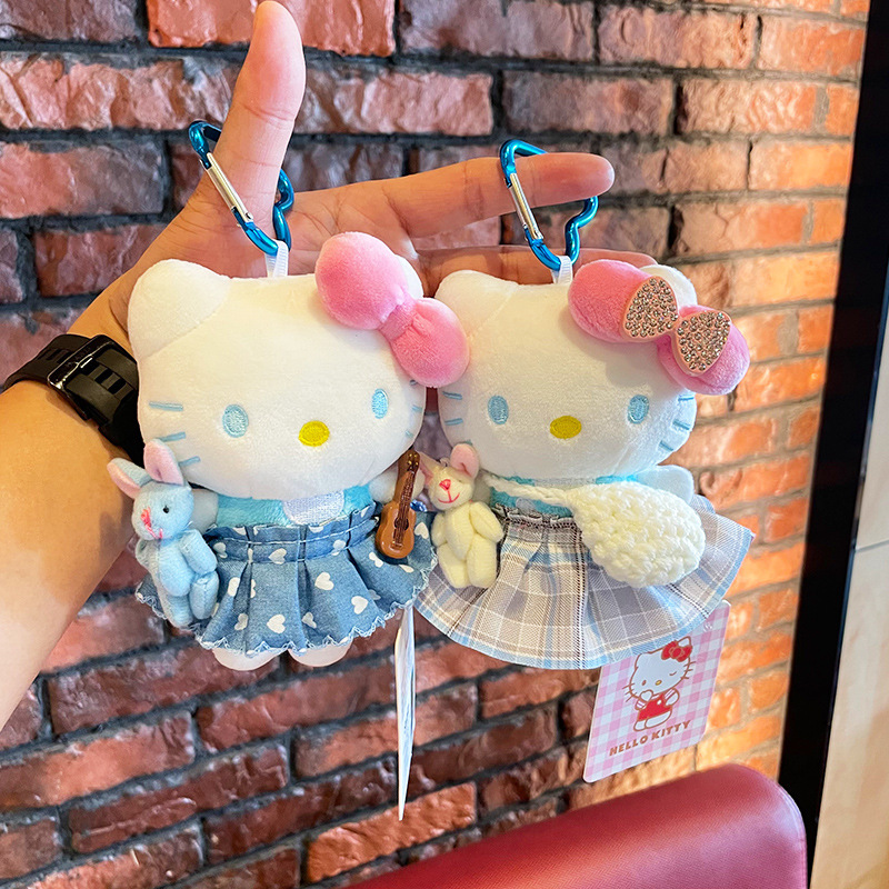hellokitty plush toy, genuine Hello kitty doll, cute kt cat doll bag pendant details Picture