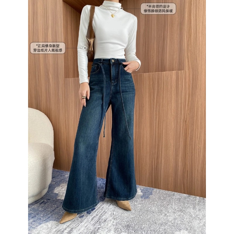 司南 刚需基础款 亲肤软糯磨毛半高领修身显瘦百搭打底衫 SN6903细节图