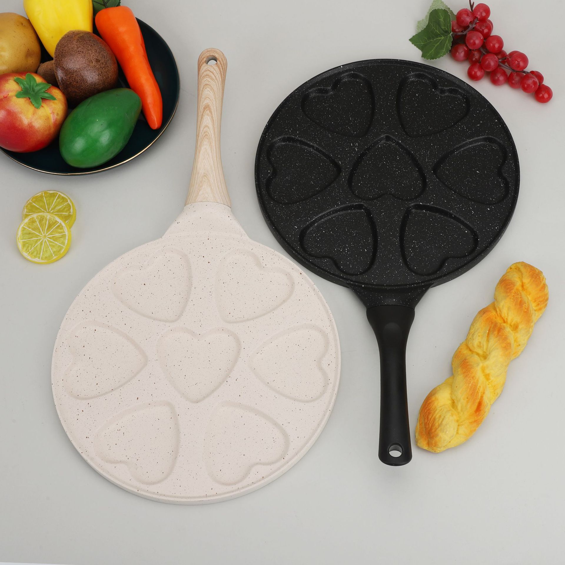 1PC七孔卡通煎锅早餐锅不粘锅平底锅套装平底套锅批发早餐神器