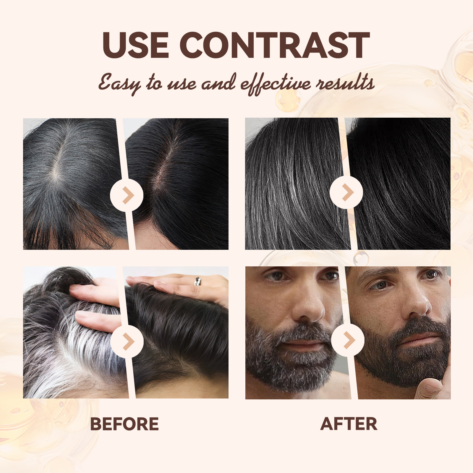 Mlsmile Cross-Border Patented New Products: Peptide Whitening Hair Comb, Disposable Hair Dye, Root Repair Hair Dye Stick Specification drawing