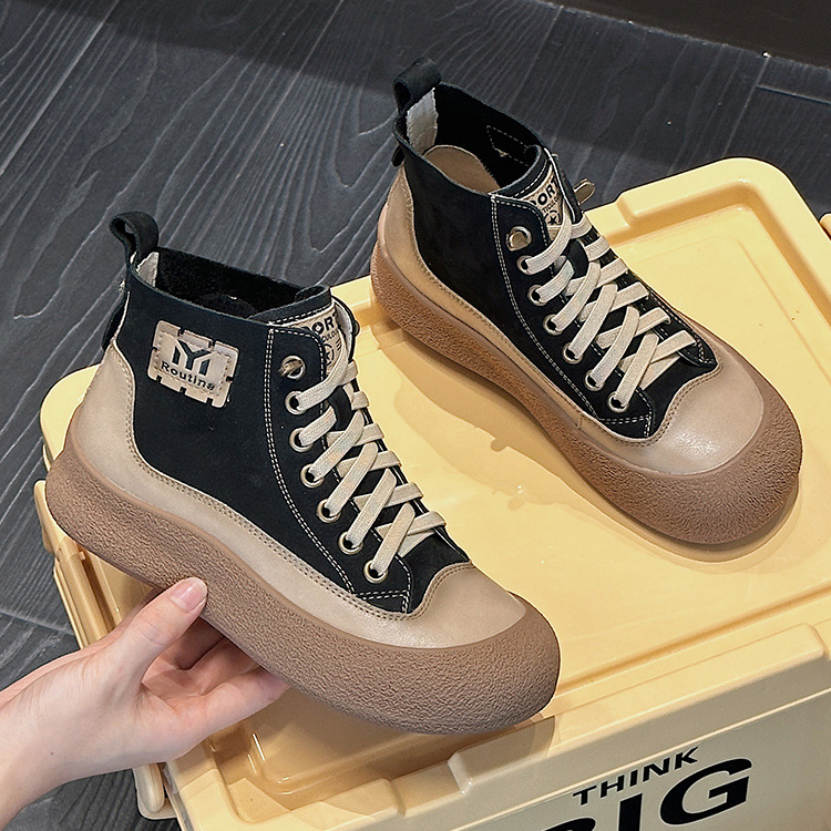 中筒靴/靴子/短靴高跟/高筒靴女秋冬/短靴子细节图