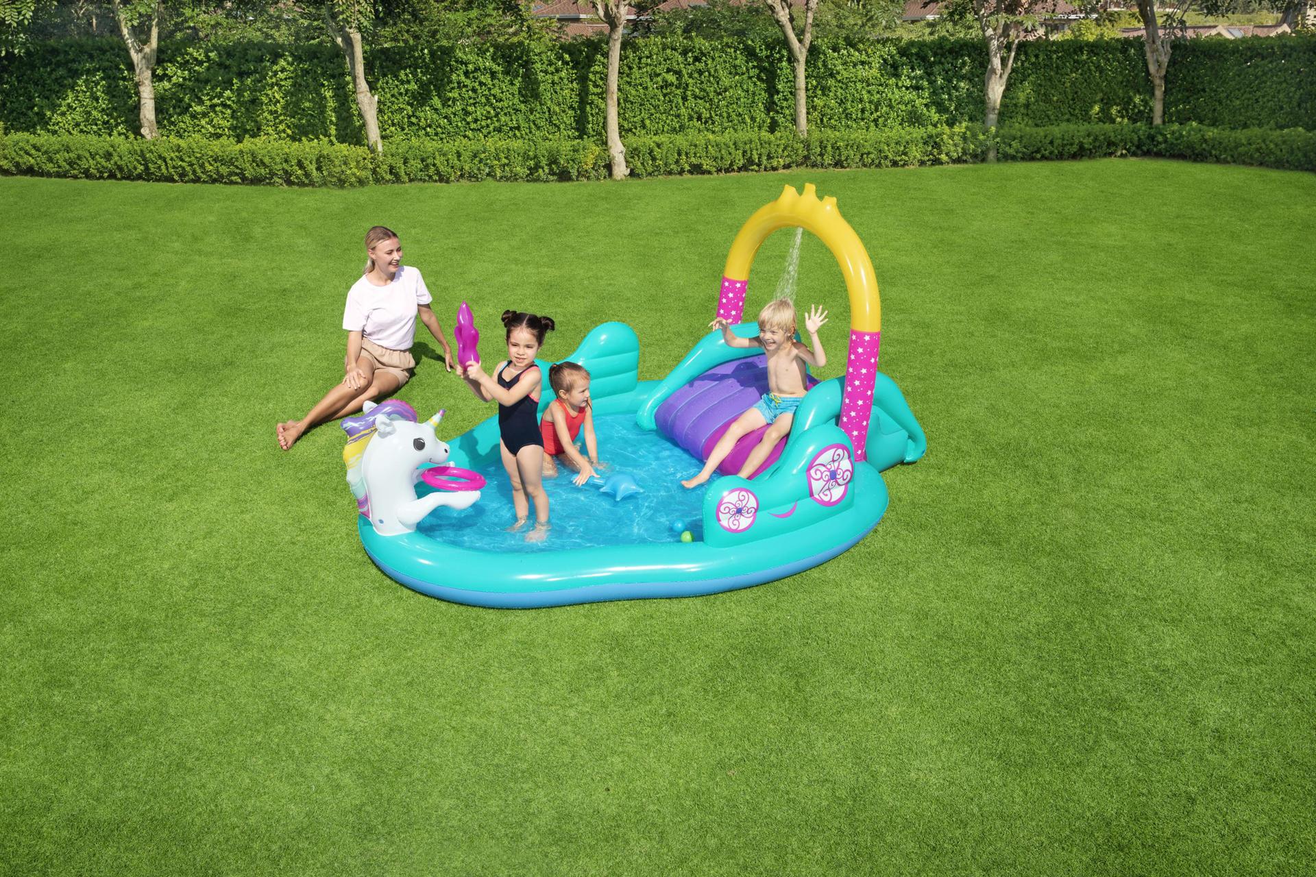 Bestway53097天马游乐水池游戏球池充气水池儿童独角兽戏水乐园