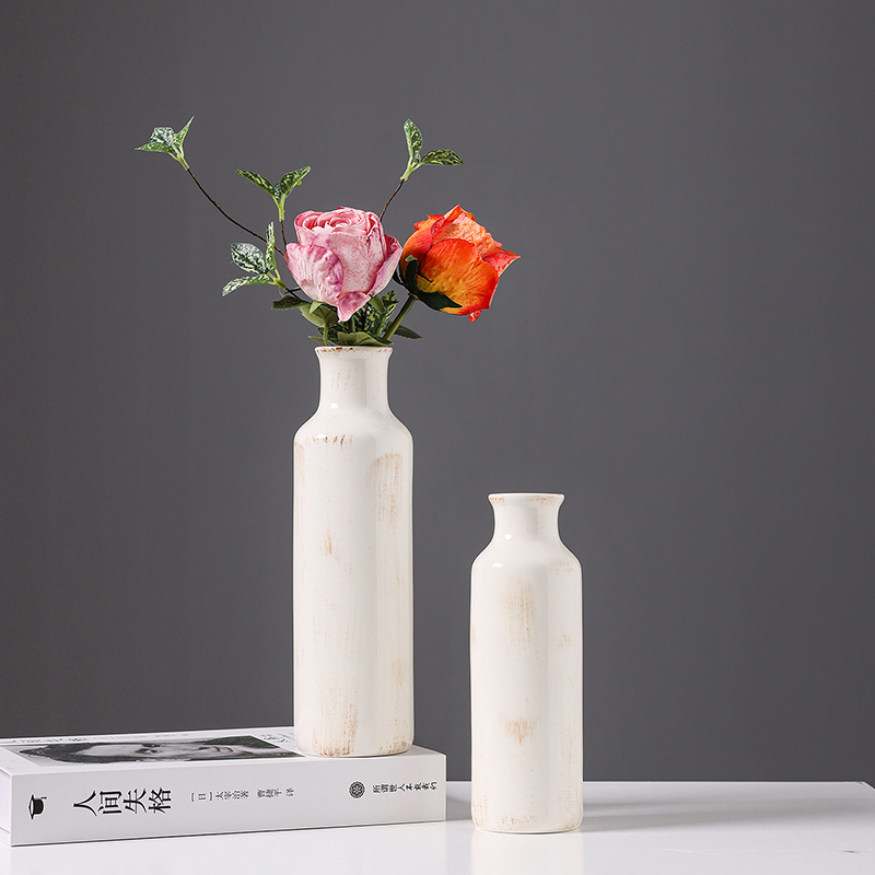 2025北欧创意陶瓷花瓶摆件套装高级感酒店家居客厅玄关桌面餐桌插花干花装饰品
