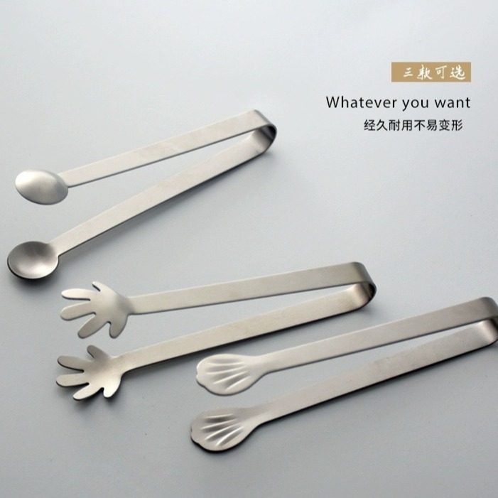 Stainless steel ice cube tongs, thickened ice cube tongs, home barbecue tongs, buffet food tongs, steak and barbecue tongs, bread tongs Application Scenario