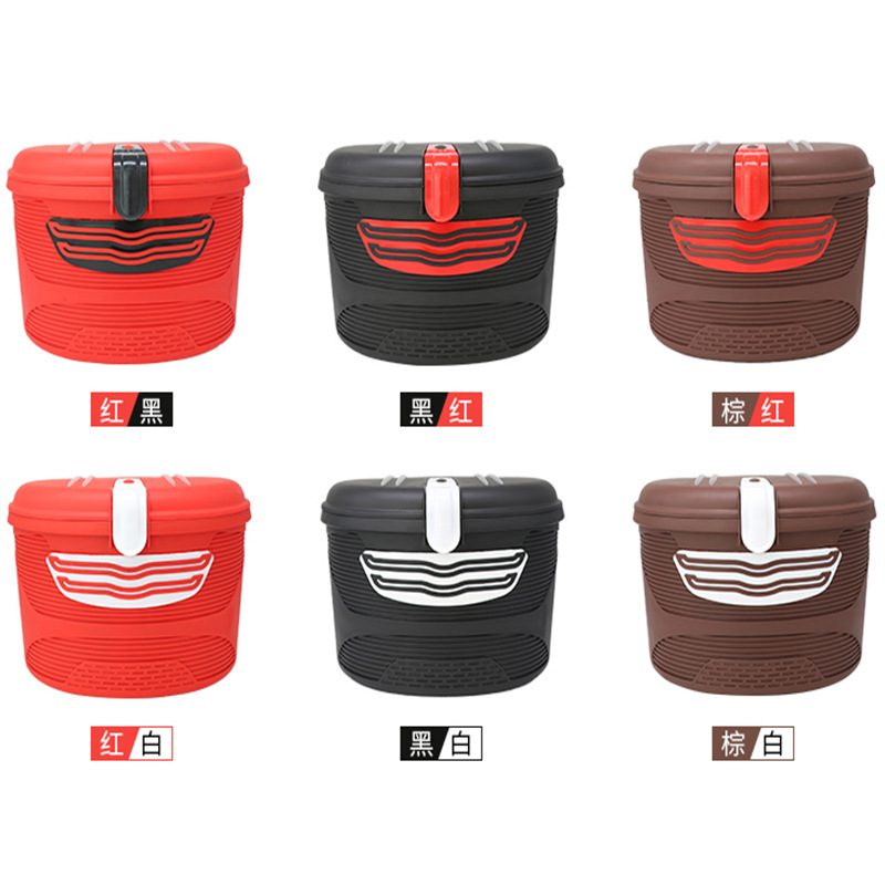 Electric bike, bicycle basket, mountain bike, plastic basket, special storage with lock, basket lock, helmet, safety basket Application Scenario