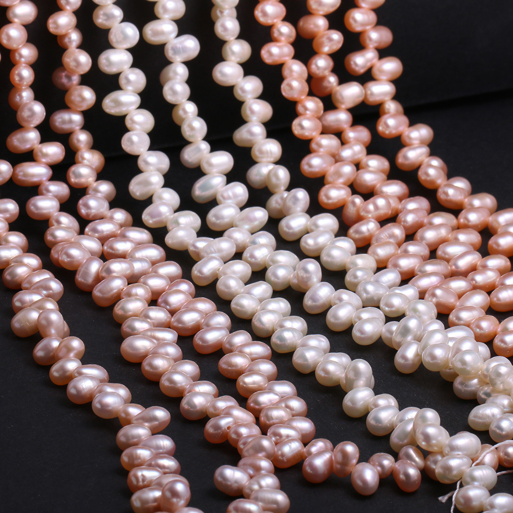 【 Small Wholesale 】 Natural Freshwater Pearl Sanqi Hole Pearl - Specification 5-6mm Sanqi Hole pearl Specification image