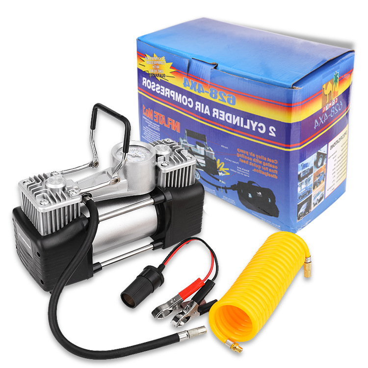 Portable and quick-inflation car double-cylinder air pump, high-power car tire air pump Item Picture