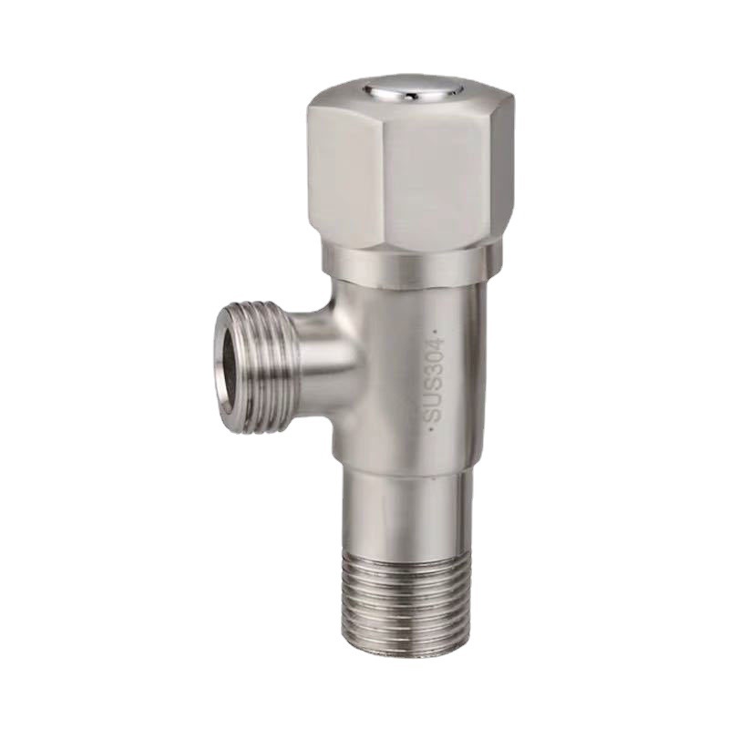 304 stainless steel cold and hot water household extended Angle valve, 4-point toilet stop valve, water heater Angle valve, one inlet and two outlets Item Picture