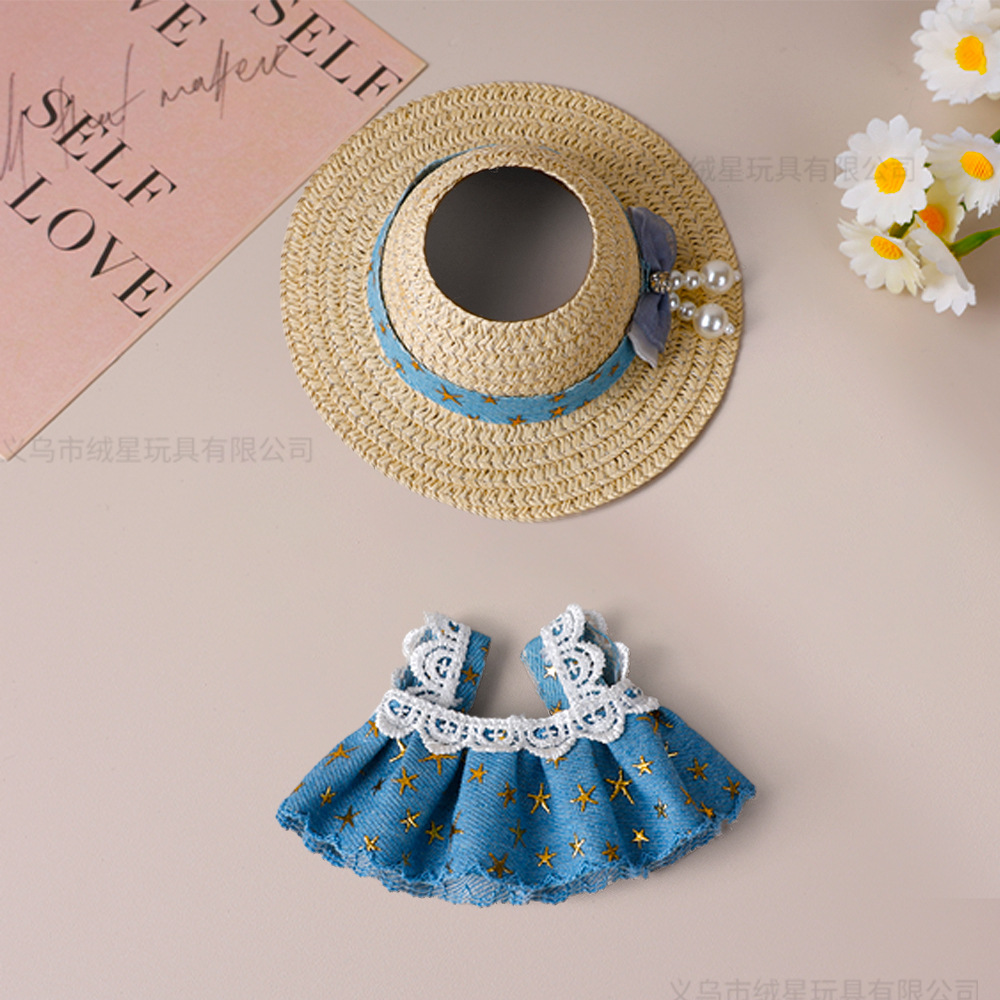 Labrador straw hat, skirt, children's clothing set, 17cm first, second and third generation lab bu, carrier skirt, clothing and accessories Application Scenario