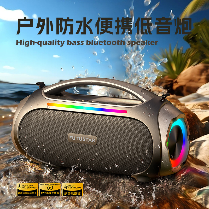 Le Xiangyu Cross-border foreign trade New high-power Bluetooth speaker, outdoor karaoke portable subwoofer, handheld Bluetooth speaker