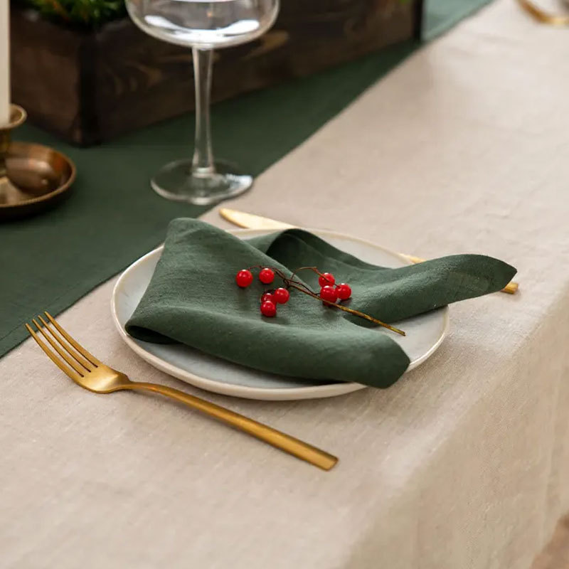 Solid color Nordic simple pure linen napkin cloth, Western dining placemats, food cover cloth, dust-proof tea towel pad cloth, custom processing Application Scenario