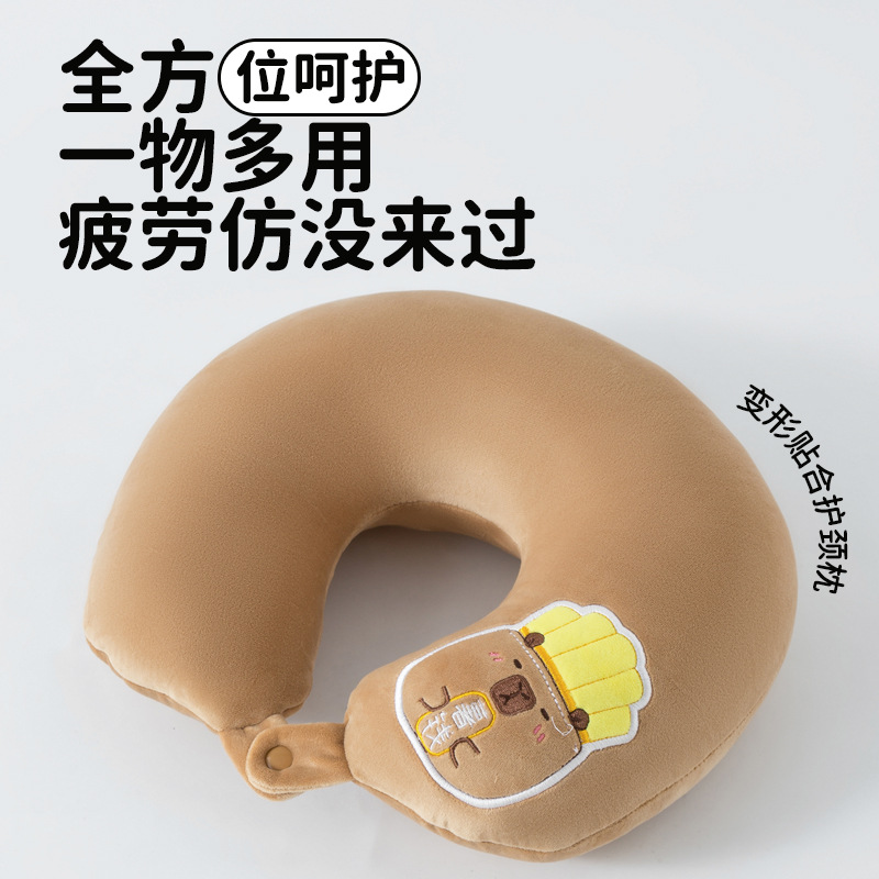 Kabibala transformable pillow, hamburger and French fries edge doll, U-shaped pillow, Fun pillow, multi-functional transformable pillow wholesale details Picture