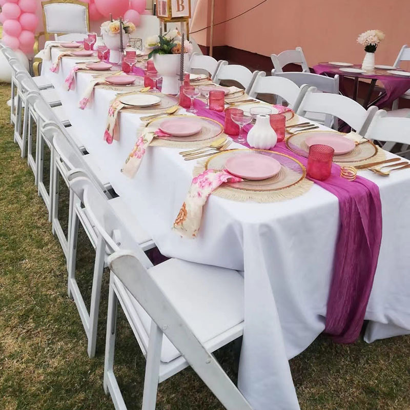 Star Factory wholesals wedding lawn plastic white folding chairs, Wimbledon chairs, and soft-padded chairs for wedding hotels and banquets Specification image