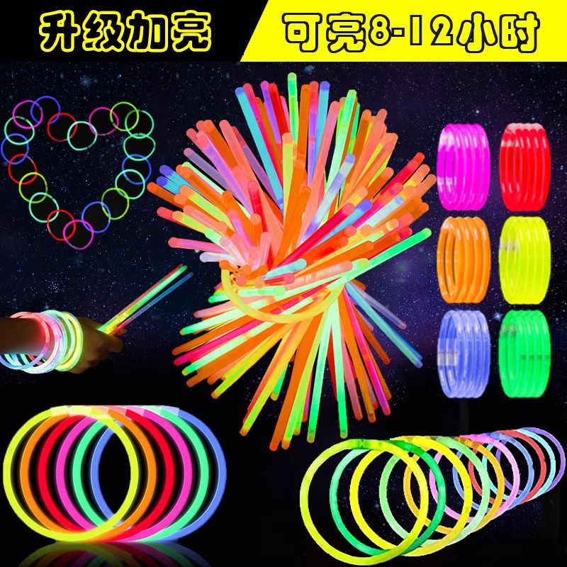 Glow sticks, children's luminous wristbands, diy toys, Douyin fluorescent dance, festival parties, outdoor parent-child scenes, night light details Picture