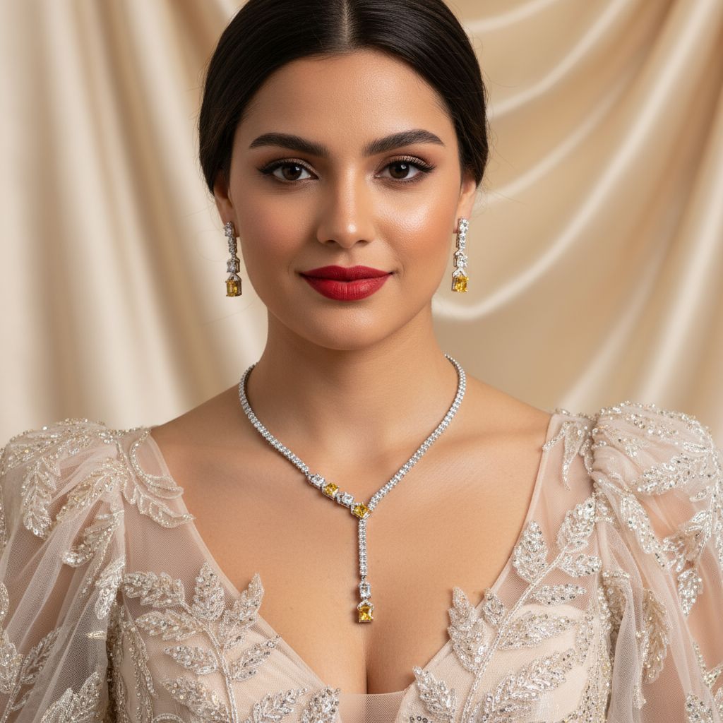 跨境极简镶嵌锆石吊坠轻奢波光粼粼项链情人节礼物送女友锁骨链 LY30397风云首饰