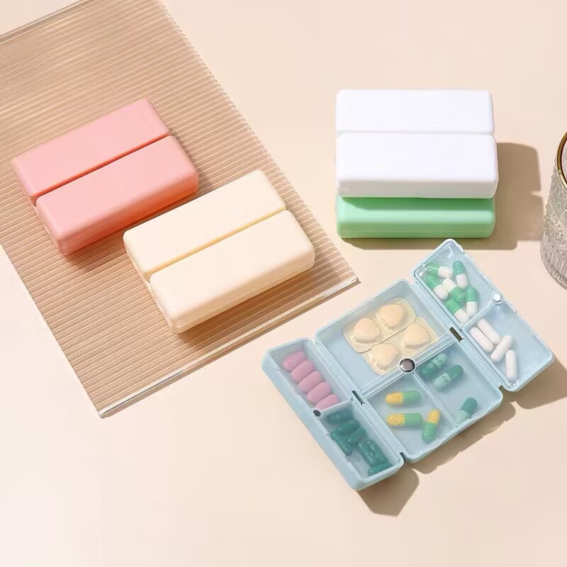 Seven-day weekly dispensing medicine box, magnetic folding medicine box, independent medicine classification box, seven-compartment pill box, can be printed with logo Specification image