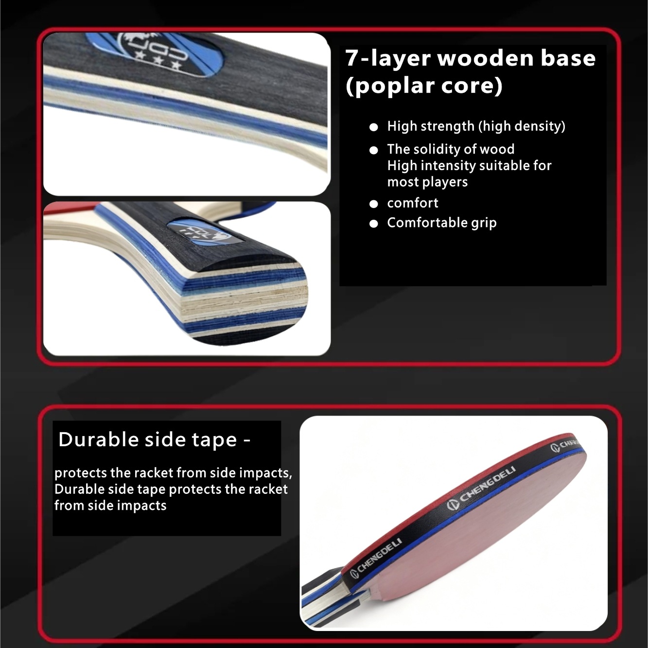 لا بد من وجود لوحة أرضية قوية للكرة الطاولة ذات ثلاث نجوم لرياضة سيدري Specification image