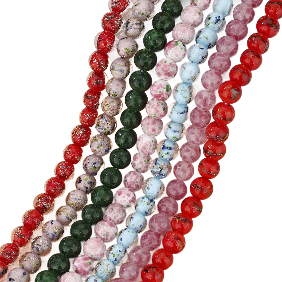 10mm glazed glass beads DIY beaded bracelet and necklace material wholesale trendy retro handcrafted jewelry accessories Item Picture