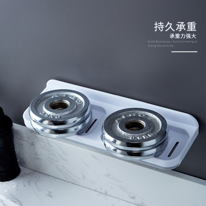 Soap box, soap rack, wall-mounted draining soap box, new bathroom, double-layer soap storage rack without perforation Specification image