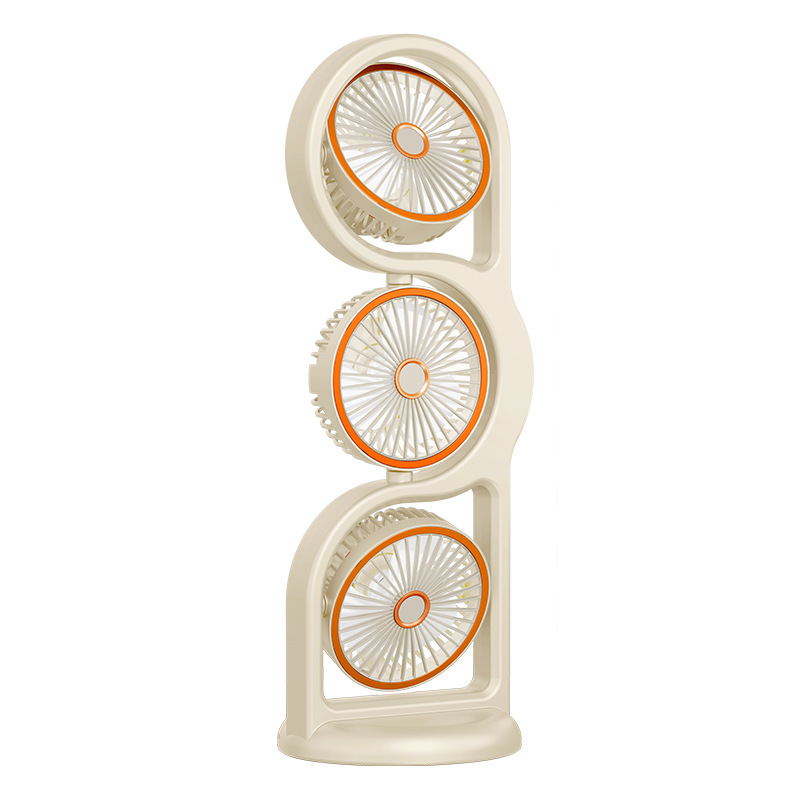 New high-power three-head fan, home desktop electric fan, dormitory home circulating fan, usb charging Item Picture