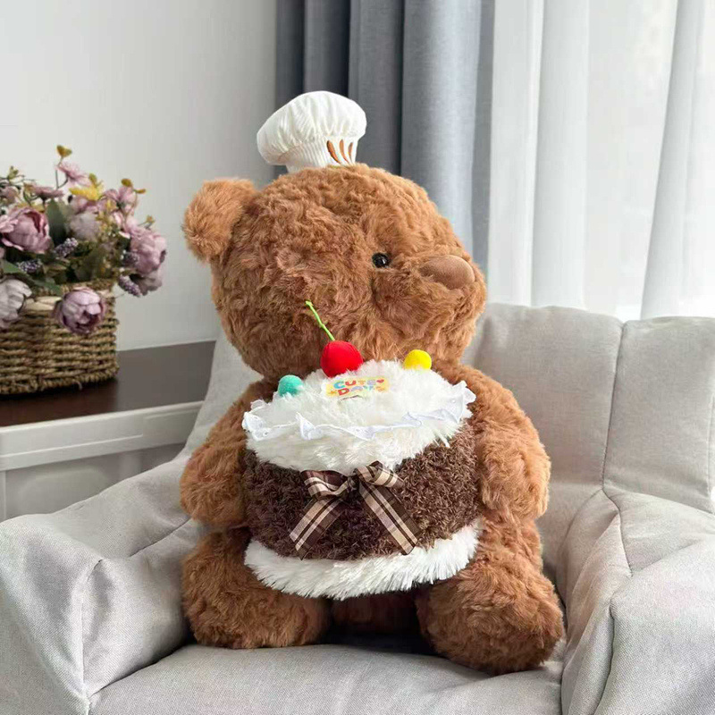 Cute Western pastry cake, teddy bear, plush toy, children's gift, throw pillow, birthday candle, big doll, Ryan Bear doll Application Scenario