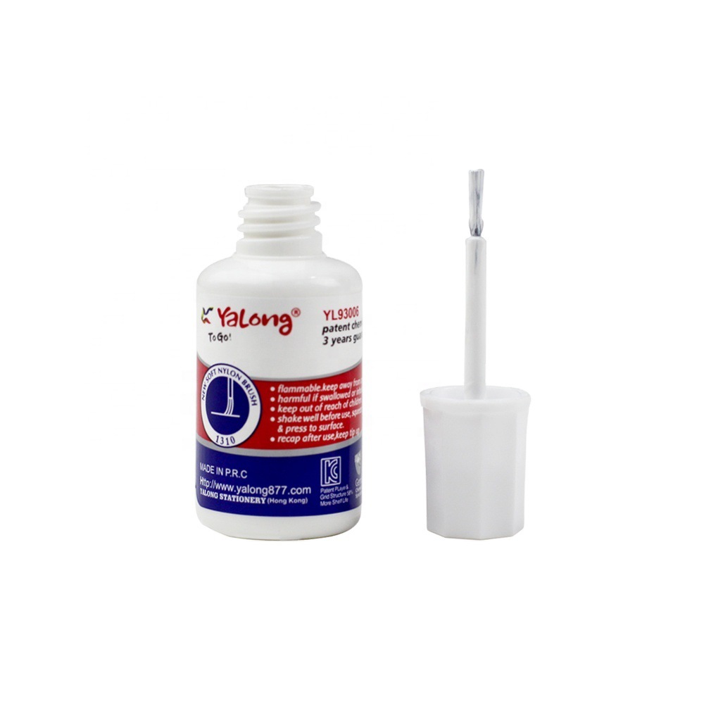 Yalong high-quality correction fluid, quick dry brush style white correction pen fluid Specification image