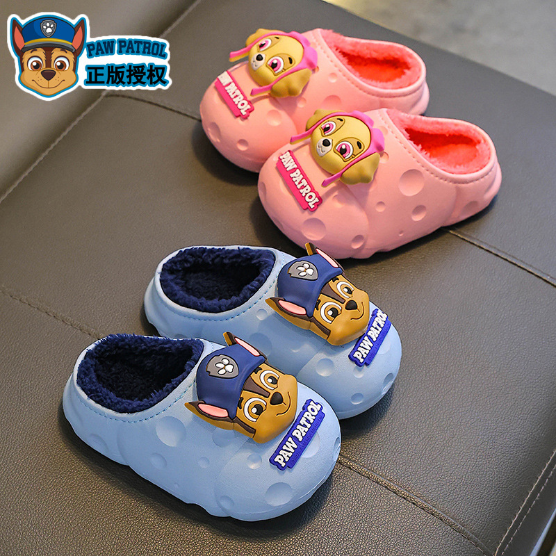 汪汪队立大功秋冬季儿童棉拖鞋男女童保暖加绒防水中小童宝宝棉鞋细节图
