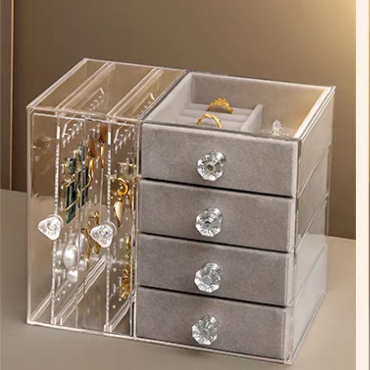 Home desktop stud earrings, jewelry, necklace storage rack, multi-layer jewelry box, jewelry hanging rack, earring jewelry storage box
