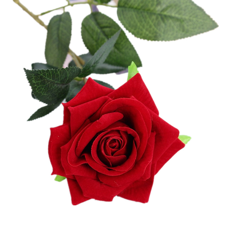 Duofu faux velvet rose, single floor-standing flower, artificial flower, wedding hand-held decorative material, living room, bedroom, wedding flower Item Picture