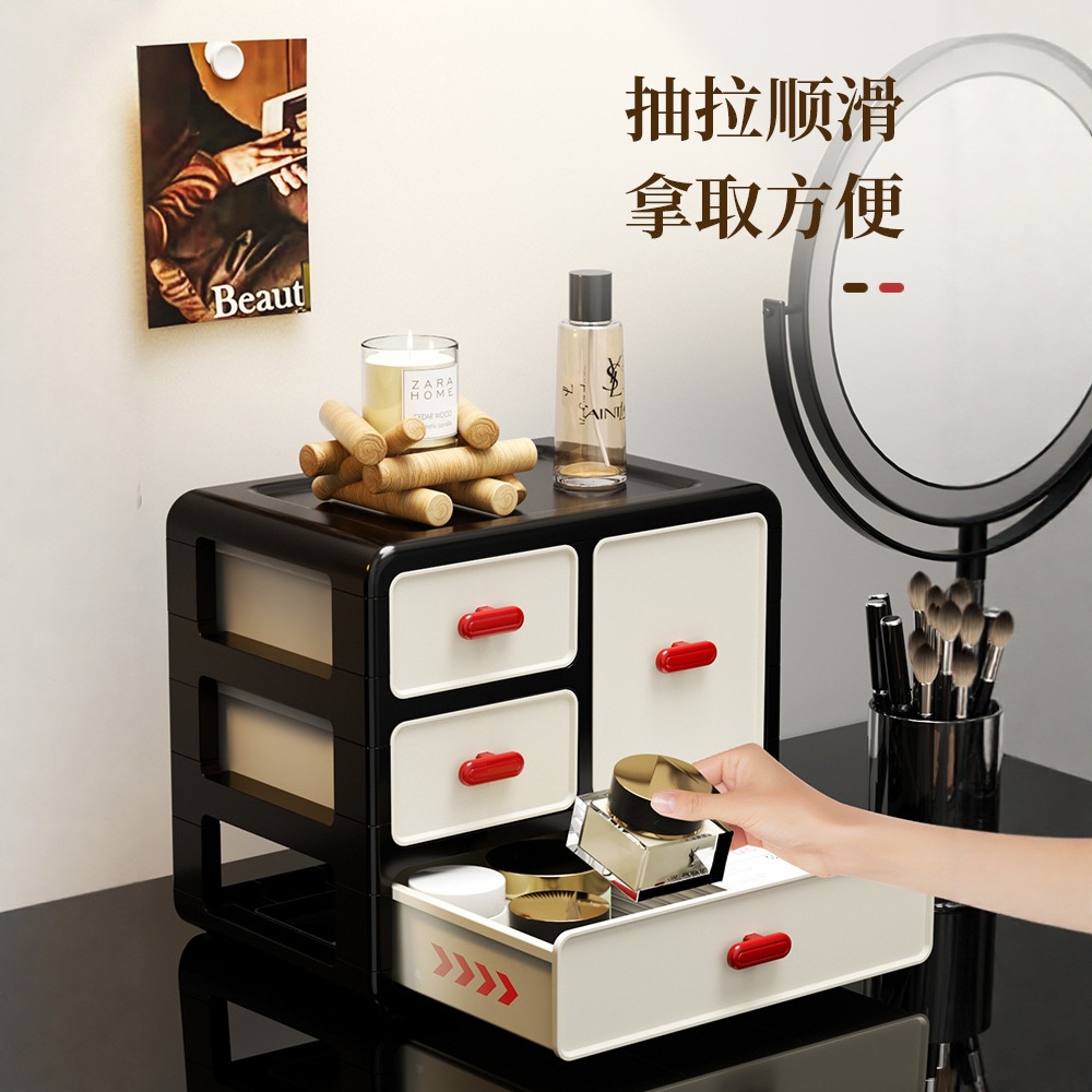 Desktop storage box, stationery office desk shelving unit, dormitory sundries small cabinet, drawer-type organization and storage box Application Scenario