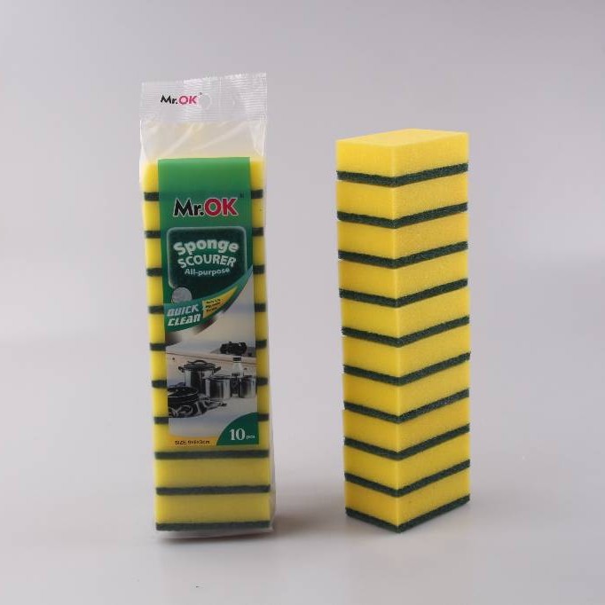 Mr.OK factory direct supply sponge scouring pads, double-sided cleaning sponges, kitchen cleaning sponges, dishwashing sponges, pot scrubbing sponges details Picture